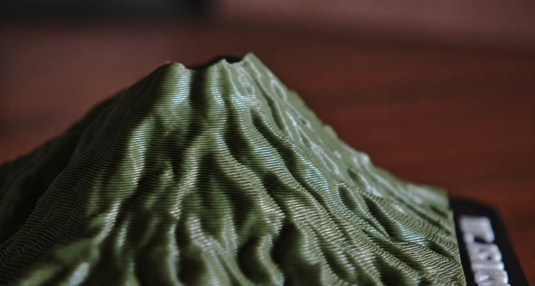3D printed terrain detail showing texture and layer lines